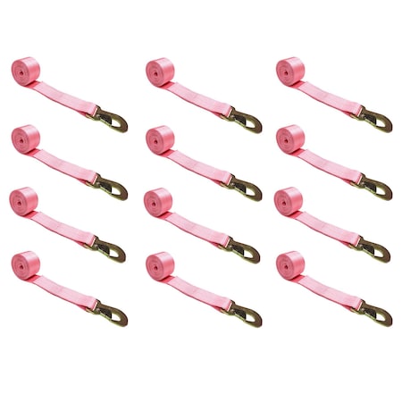 Tie 4 Safe 2" x 10' Wheel Lasso Lift Strap w/ Flat Snap Hook Tow Dolly , 12PK TWS21-2510-M3-PK-C-12